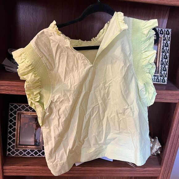 ENGLISH FACTORY MIXED MEDIA RUFFLE TOP - Picture 5 of 6